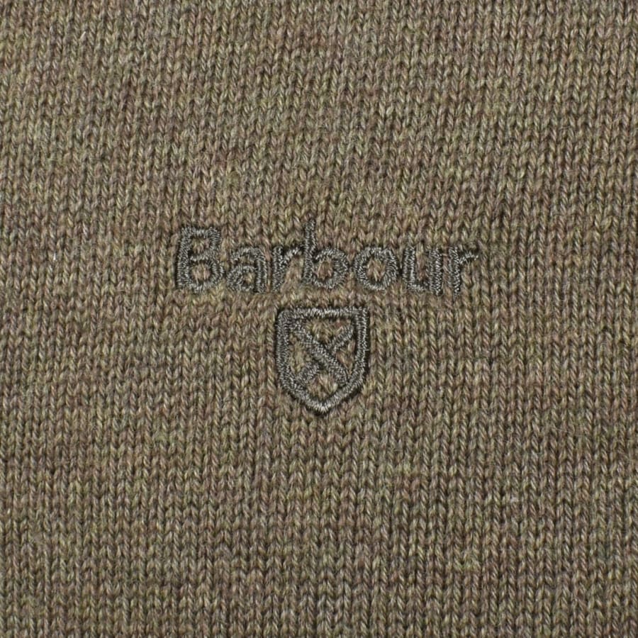 Image number 3 for Barbour Avoch Half Zip Knitted Jumper Green