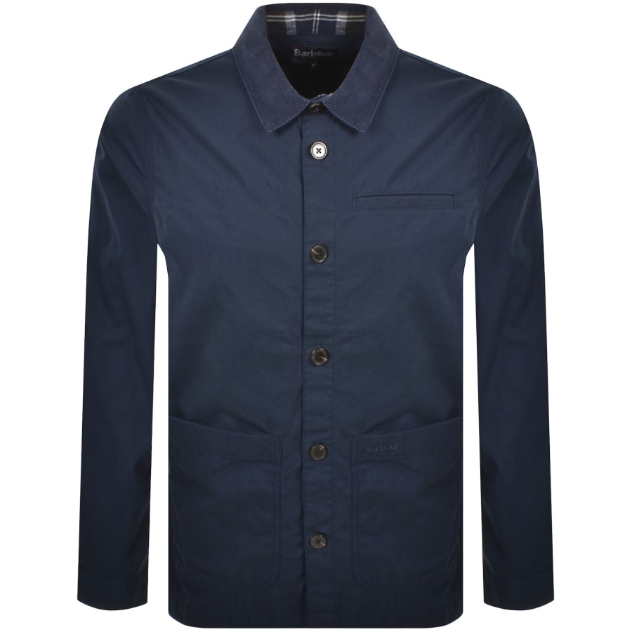 Image number 1 for Barbour Cole Tailored Fit Overshirt Navy