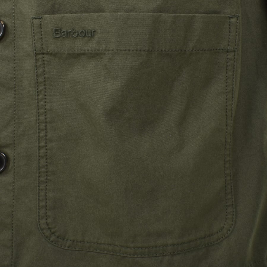 Image number 3 for Barbour Cole Tailored Fit Overshirt Olive Green