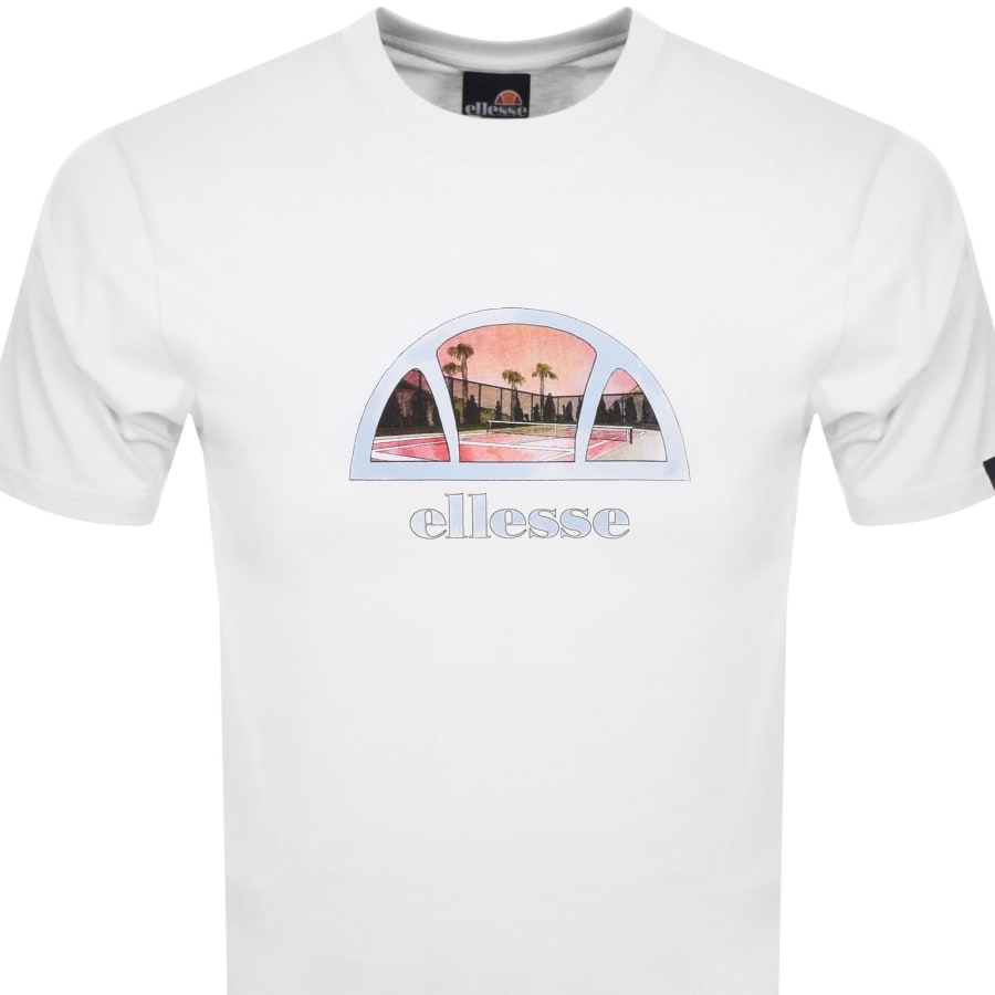 Image number 2 for Ellesse Courtsica Logo T Shirt White