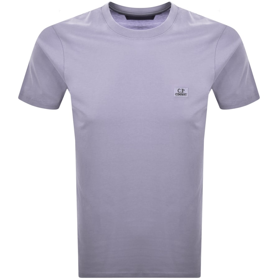 Image number 1 for CP Company Jersey Logo Patch T Shirt Purple