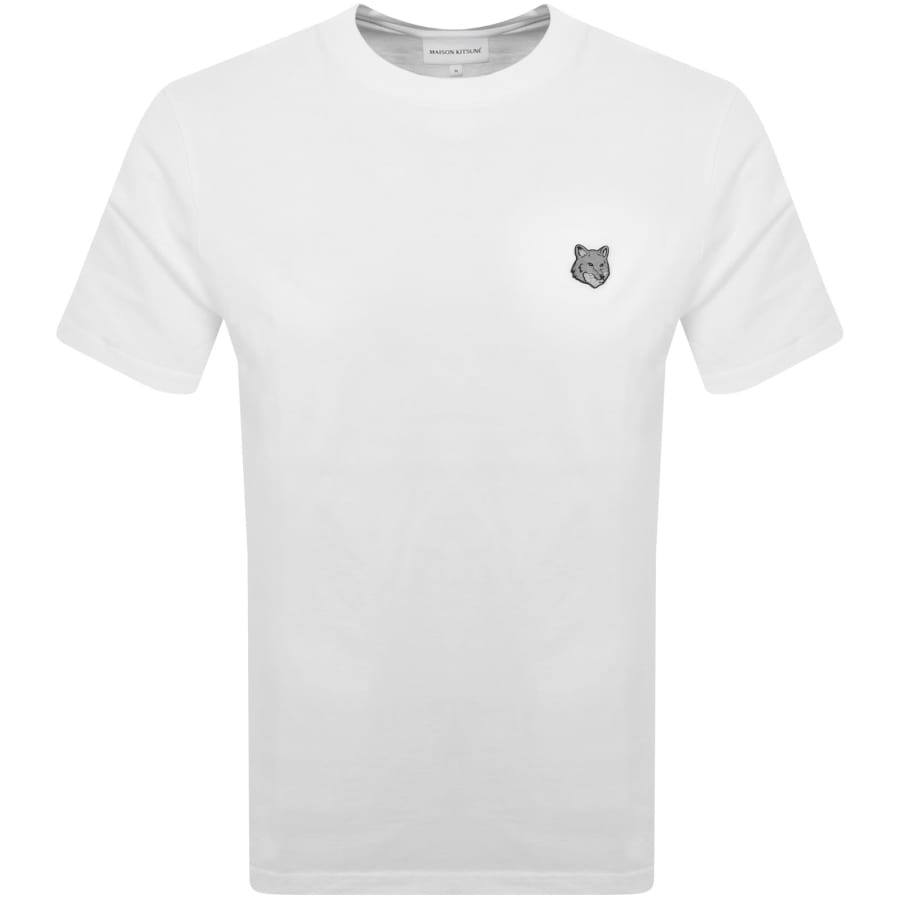 Image number 1 for Maison Kitsune Fox Head Patch T Shirt White