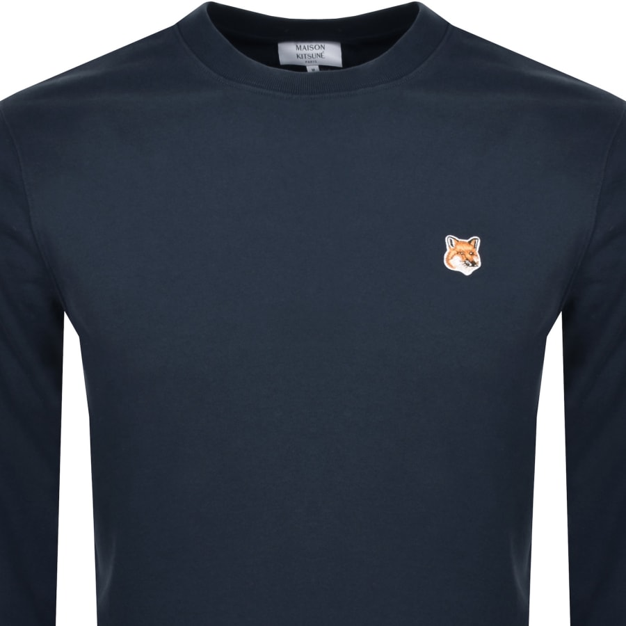 Image number 2 for Maison Kitsune Fox Head Sweatshirt Blue