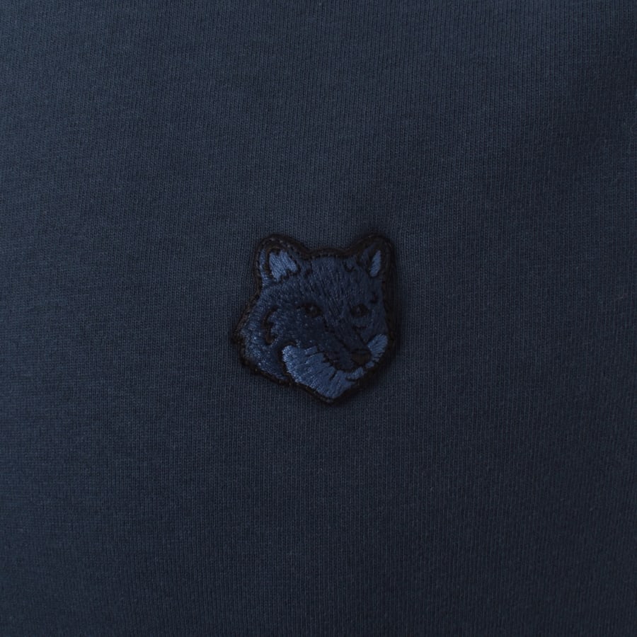 Image number 3 for Maison Kitsune Fox Head Patch T Shirt Blue