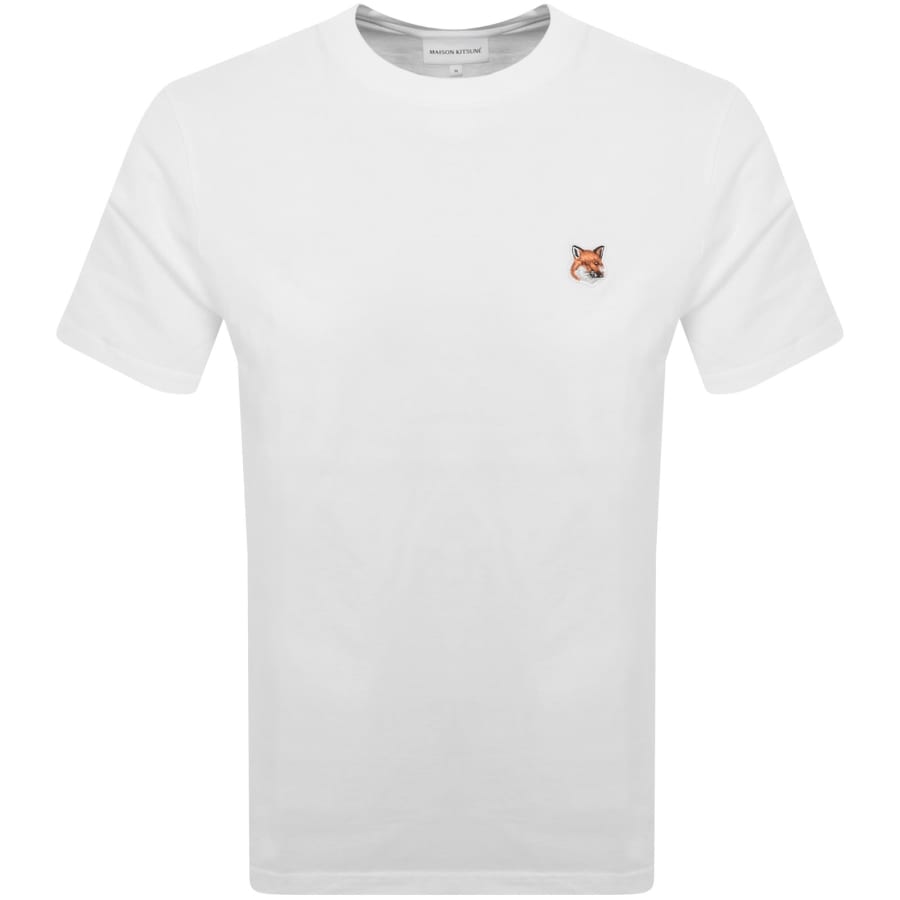 Image number 1 for Maison Kitsune Fox Head Patch T Shirt White