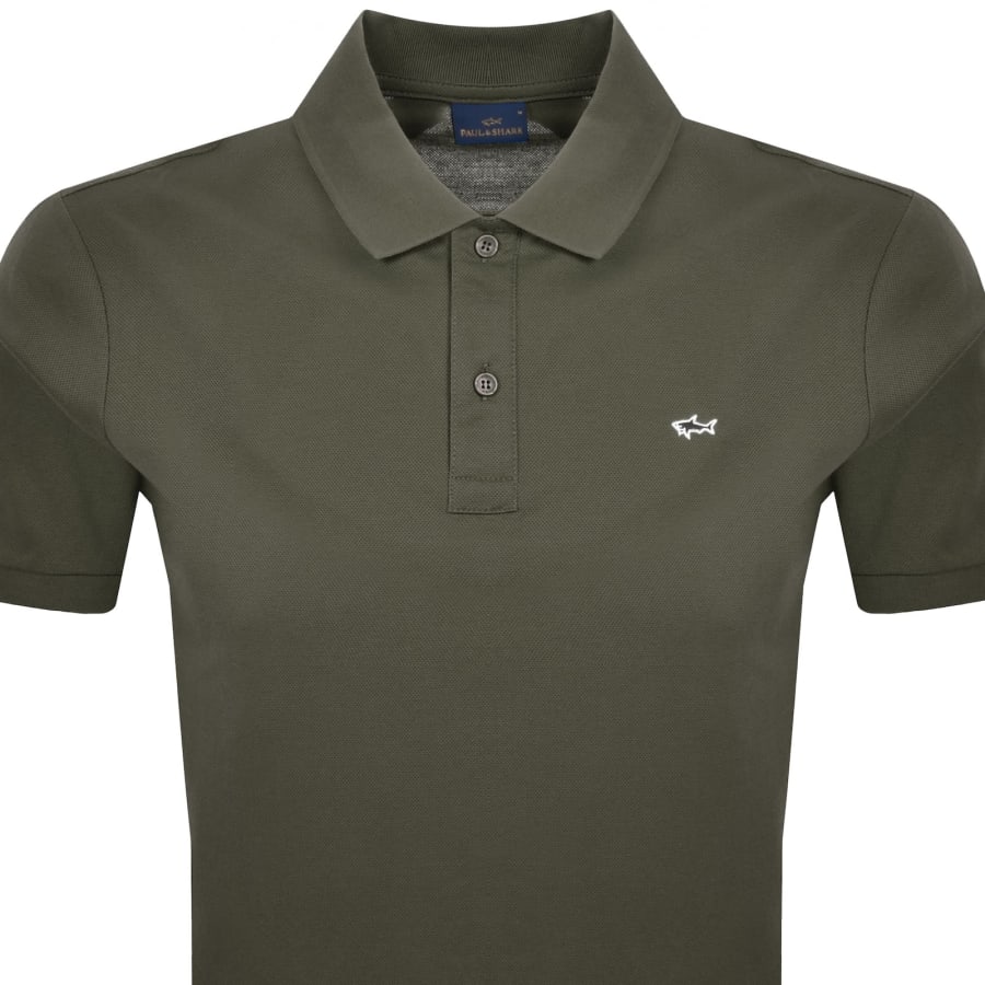 Image number 2 for Paul And Shark Logo Polo T Shirt Green