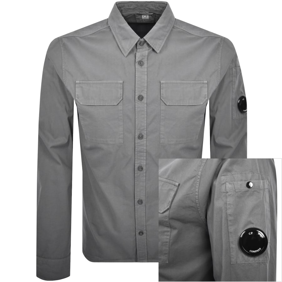 Image number 1 for CP Company Gabardine Lens Overshirt Grey