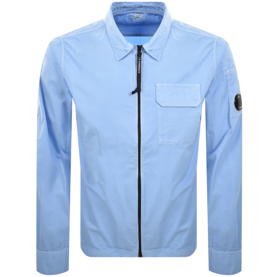 Image number 2 for CP Company Gabardine Overshirt Blue