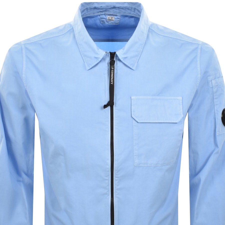 Image number 3 for CP Company Gabardine Overshirt Blue