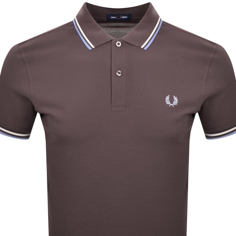 Image number 2 for Fred Perry Twin Tipped Polo Brown