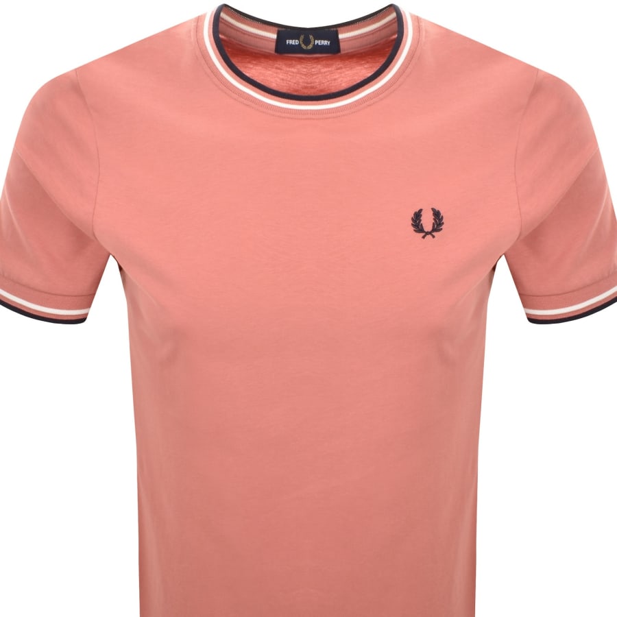 Image number 2 for Fred Perry Twin Tipped Short Sleeved T Shirt Pink