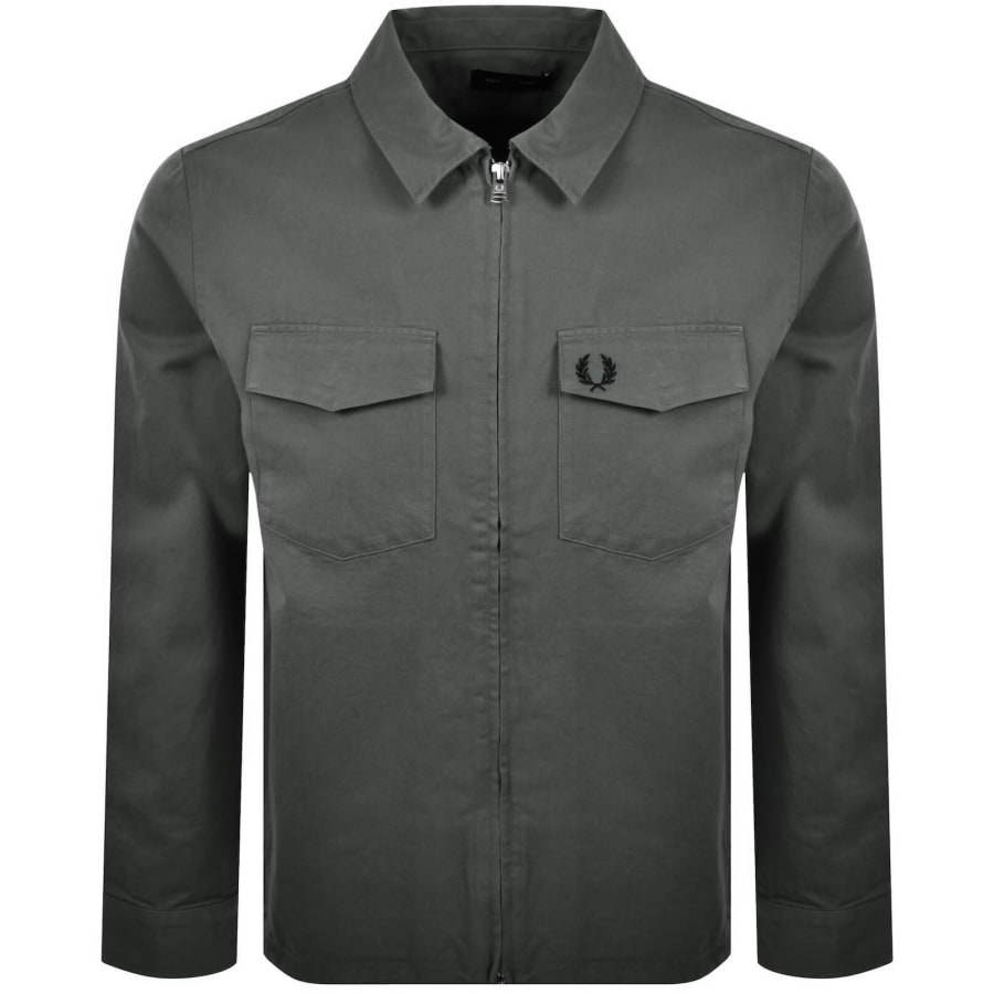 Image number 1 for Fred Perry Zip Overshirt Green