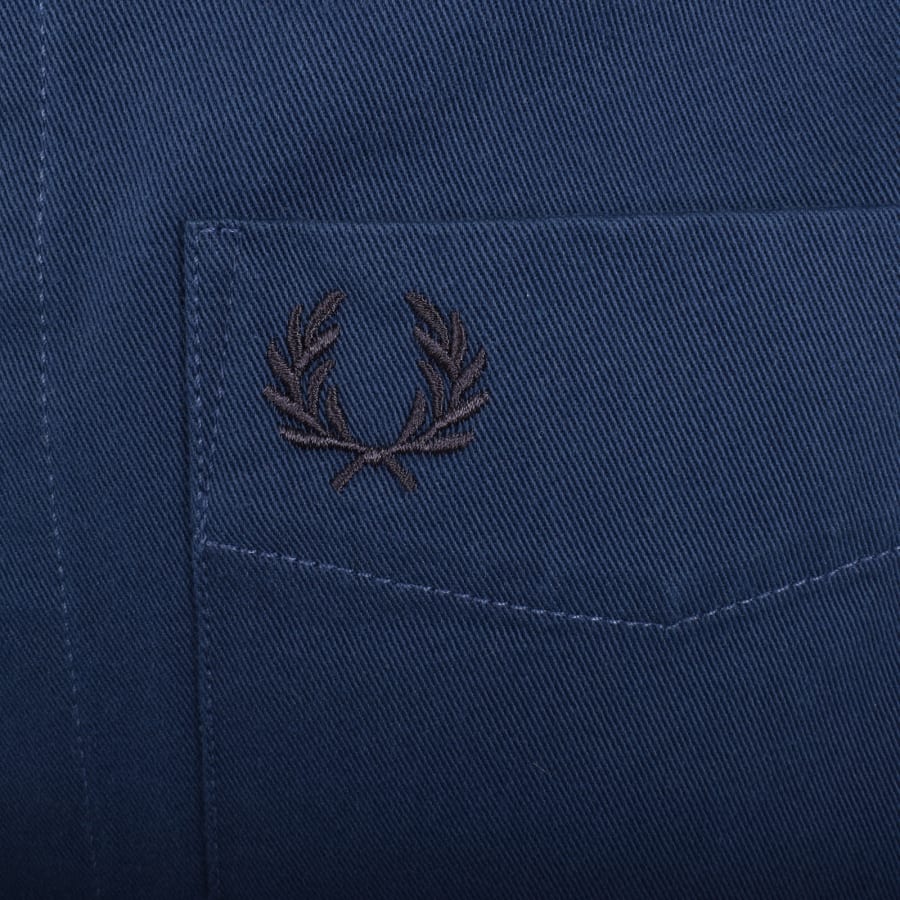 Image number 3 for Fred Perry Twill Overshirt Blue