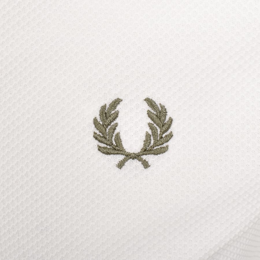 Image number 3 for Fred Perry Tipped Cuff Pique T Shirt Cream