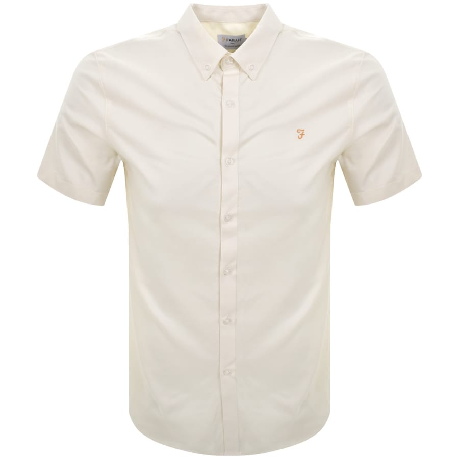 Image number 1 for Farah Brewer Short Sleeve Shirt Cream