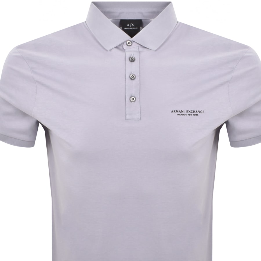 Image number 2 for Armani Exchange Polo T Shirt Lilac Grey