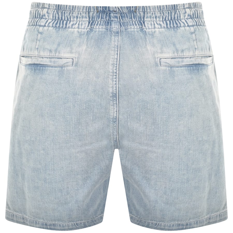 Image number 2 for Ralph Lauren Jersey Denim Shorts Blue