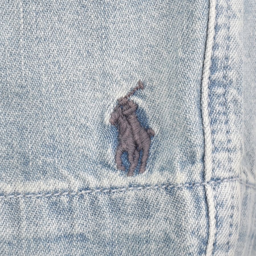Image number 3 for Ralph Lauren Jersey Denim Shorts Blue