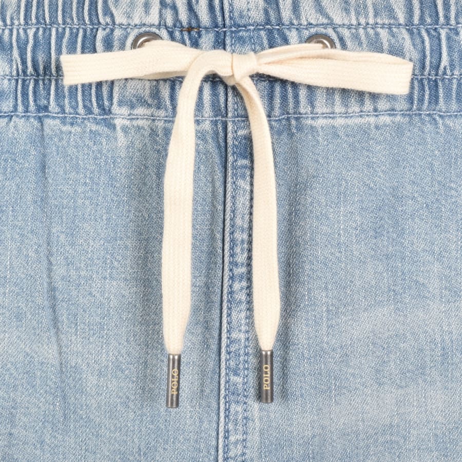Image number 5 for Ralph Lauren Jersey Denim Shorts Blue
