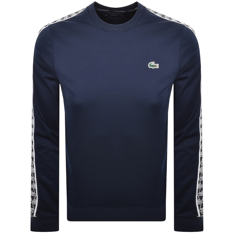 Image number 2 for Lacoste Sport Tape Sweatshirt Navy