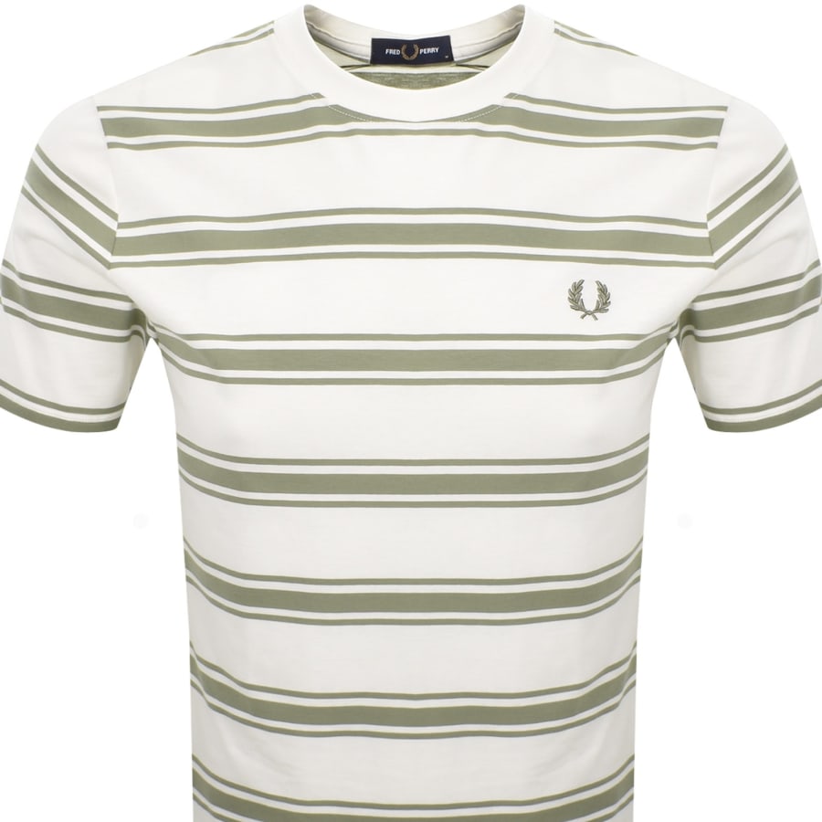 Image number 2 for Fred Perry Sport Fine Stripe T Shirt Cream