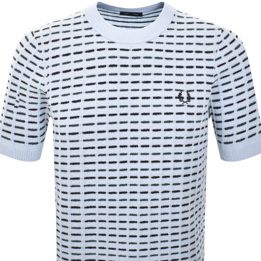 Image number 2 for Fred Perry Boucle Knit T Shirt Blue