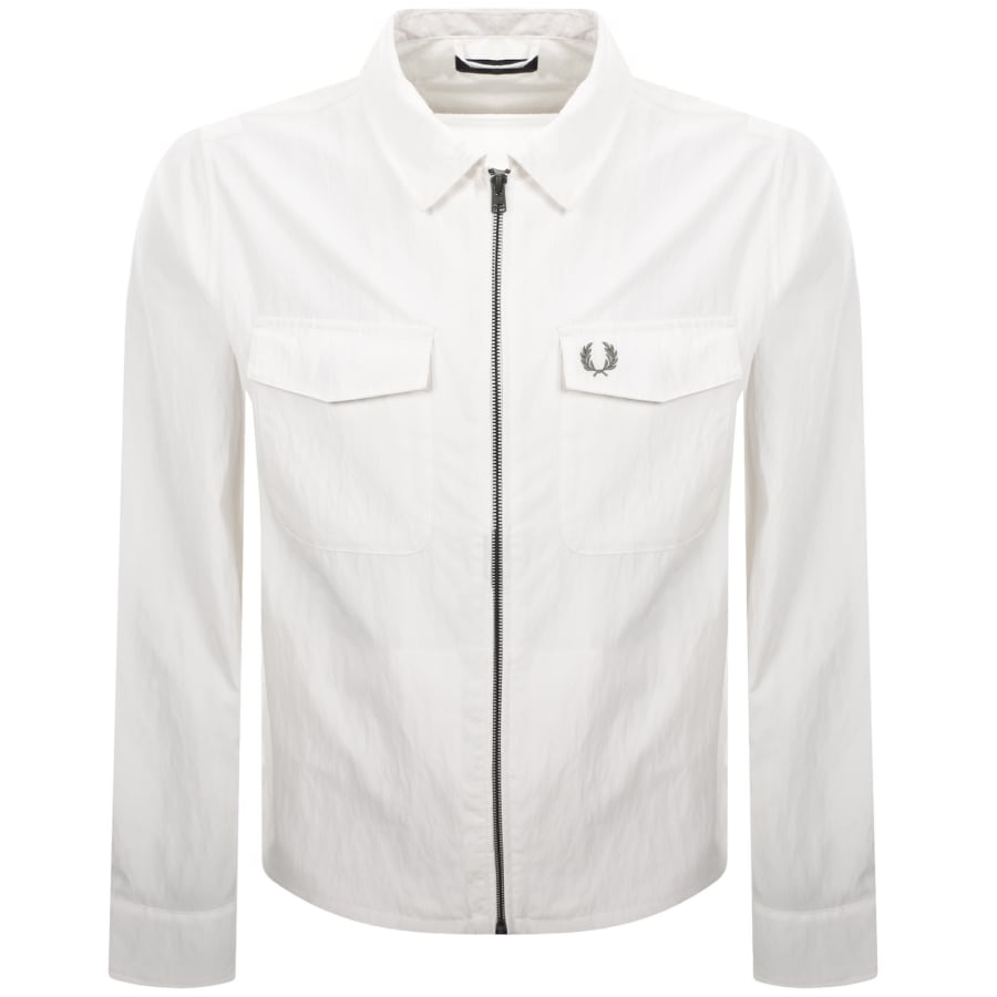 Image number 1 for Fred Perry Zip Overshirt Cream