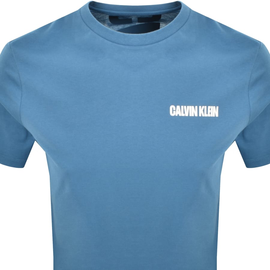 Image number 3 for Calvin Klein Jeans Word Stretch T Shirt Blue