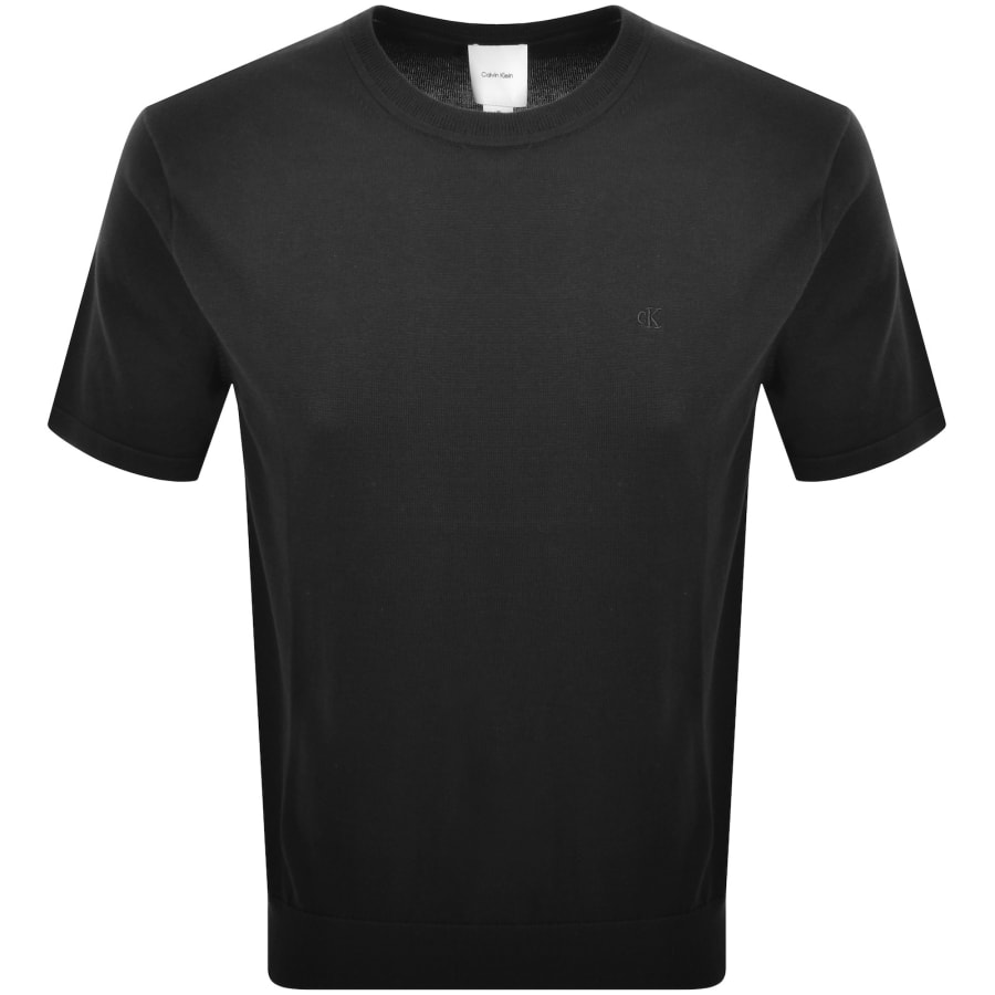 Image number 1 for Calvin Klein Short Sleeve Knit Jumper Black