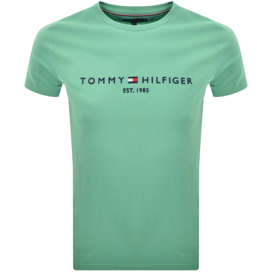 Image number 1 for Tommy Hilfiger Logo Slim Fit T Shirt Green