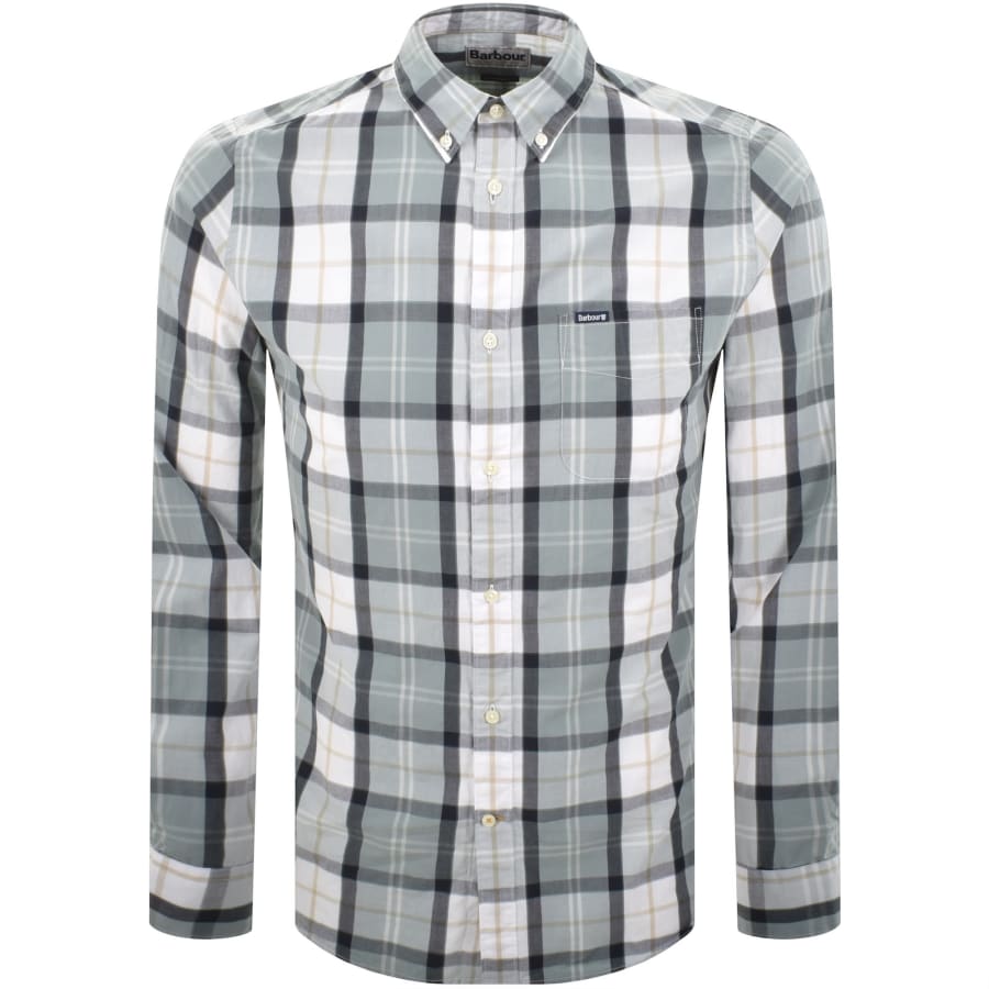 Image number 1 for Barbour Laggon Check Long Sleeved Shirt Green