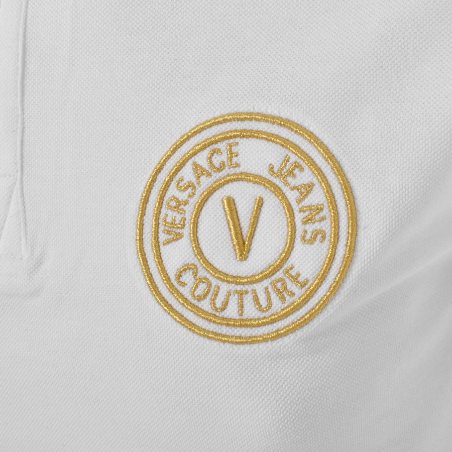 Image number 3 for Versace Jeans Couture V Emblem Polo T Shirt White