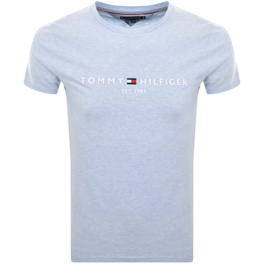 Image number 1 for Tommy Hilfiger Logo Slim Fit T Shirt Blue