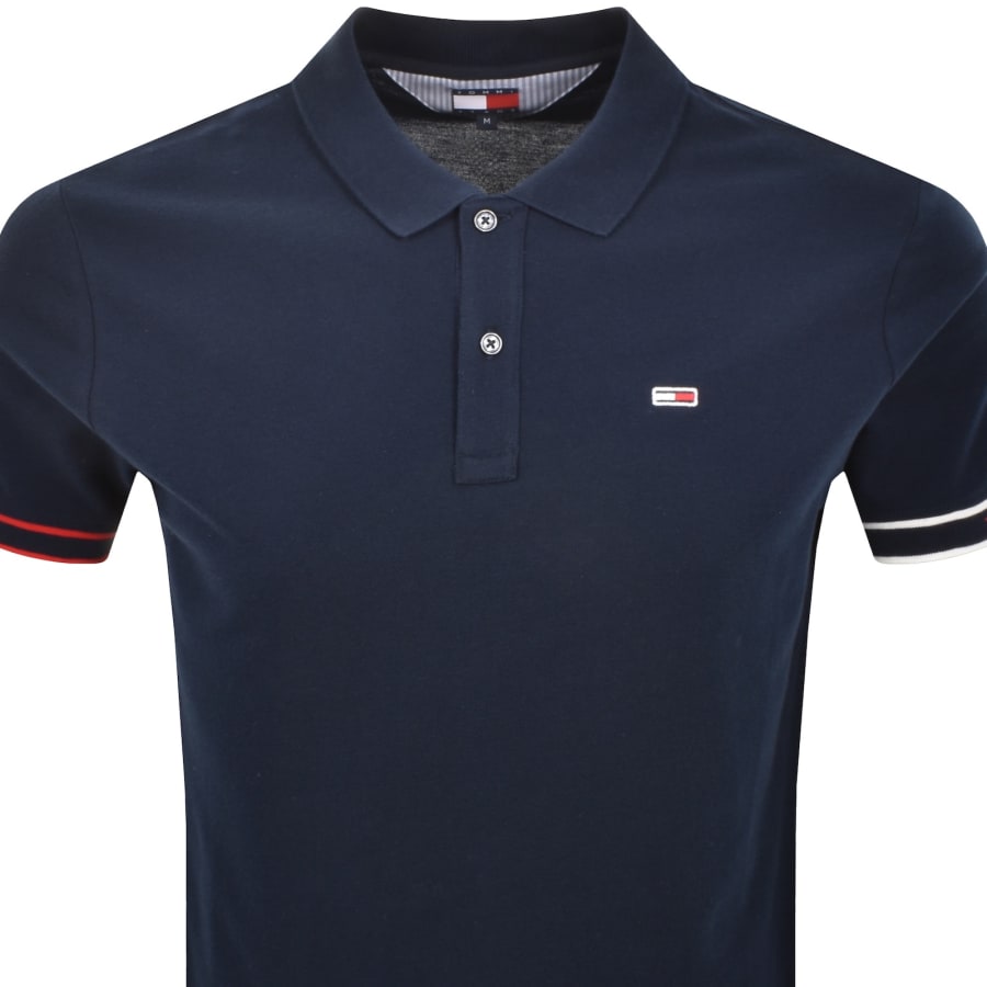 Image number 2 for Tommy Jeans Slim Fit Polo T Shirt Navy