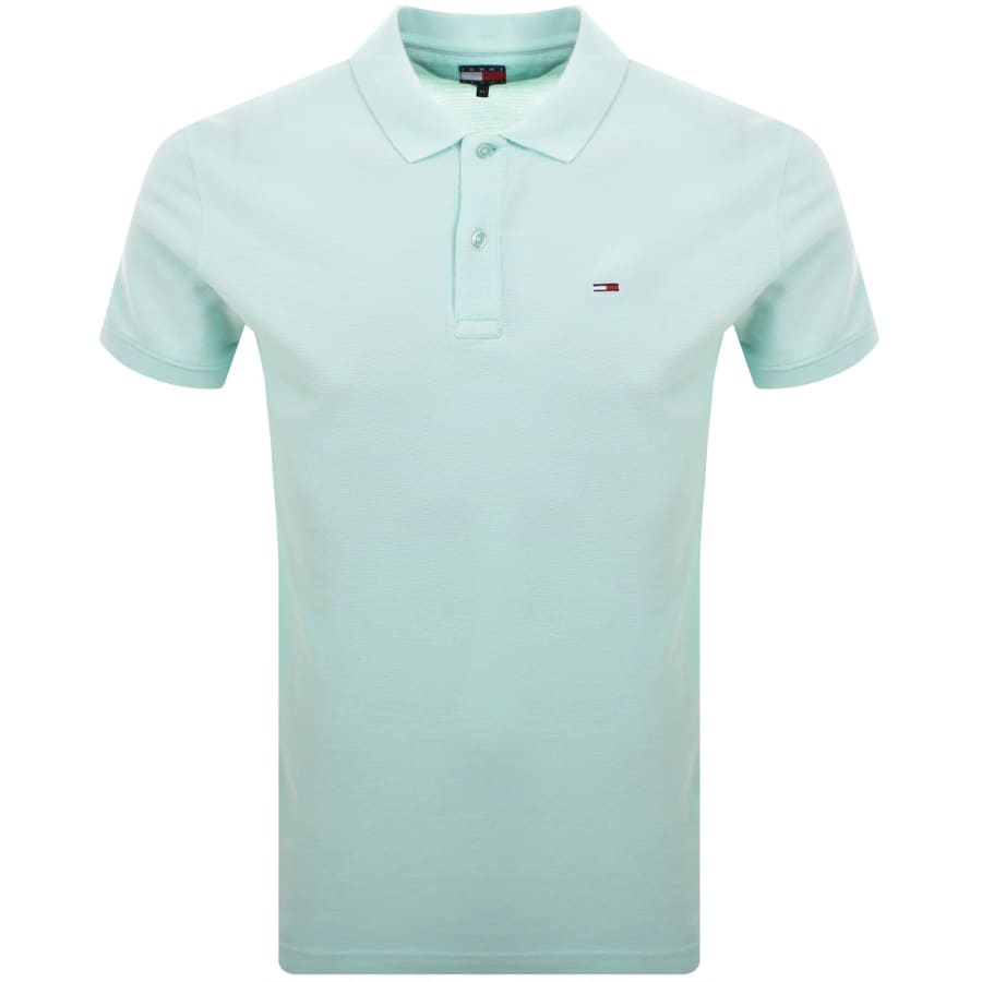 Image number 1 for Tommy Jeans Slim Fit Polo T Shirt Blue