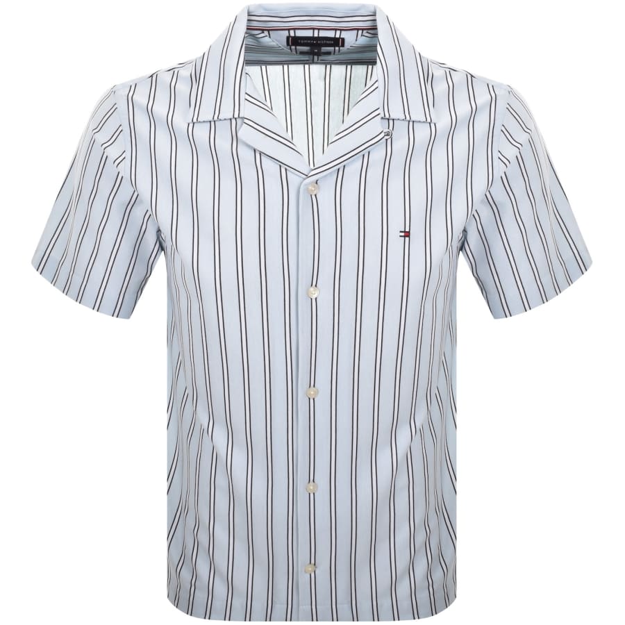 Image number 1 for Tommy Hilfiger Knitted Stripe Shirt Blue