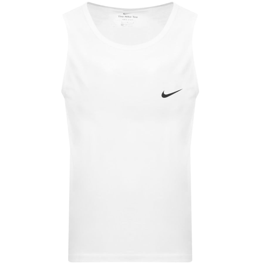 Image number 1 for Nike Training Dri Fit Logo Vest White