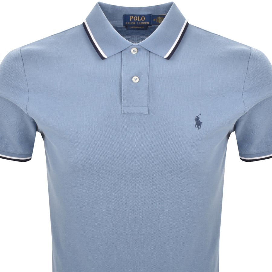 Image number 2 for Ralph Lauren Twin Tipped Polo T Shirt Blue