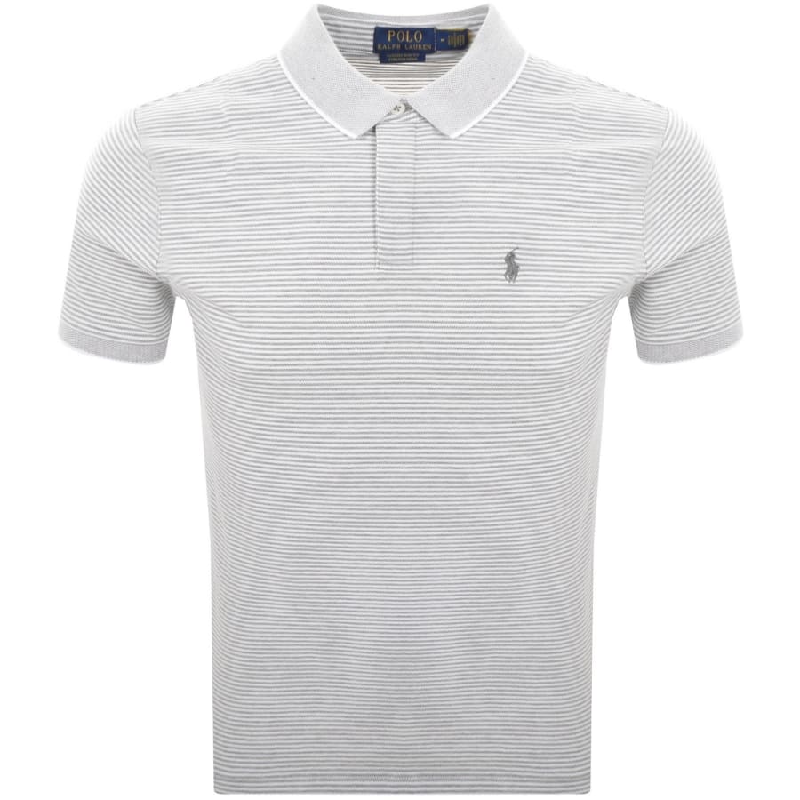 Image number 1 for Ralph Lauren Custom Slim Polo T Shirt Grey