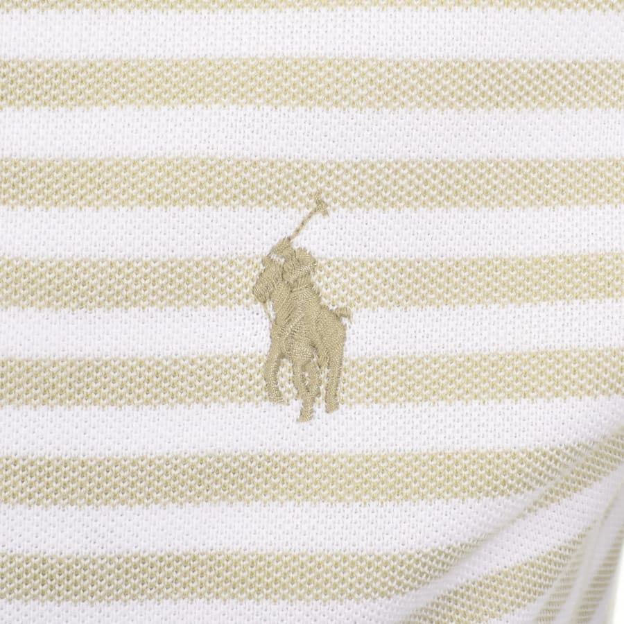 Image number 3 for Ralph Lauren Custom Slim Polo T Shirt Beige