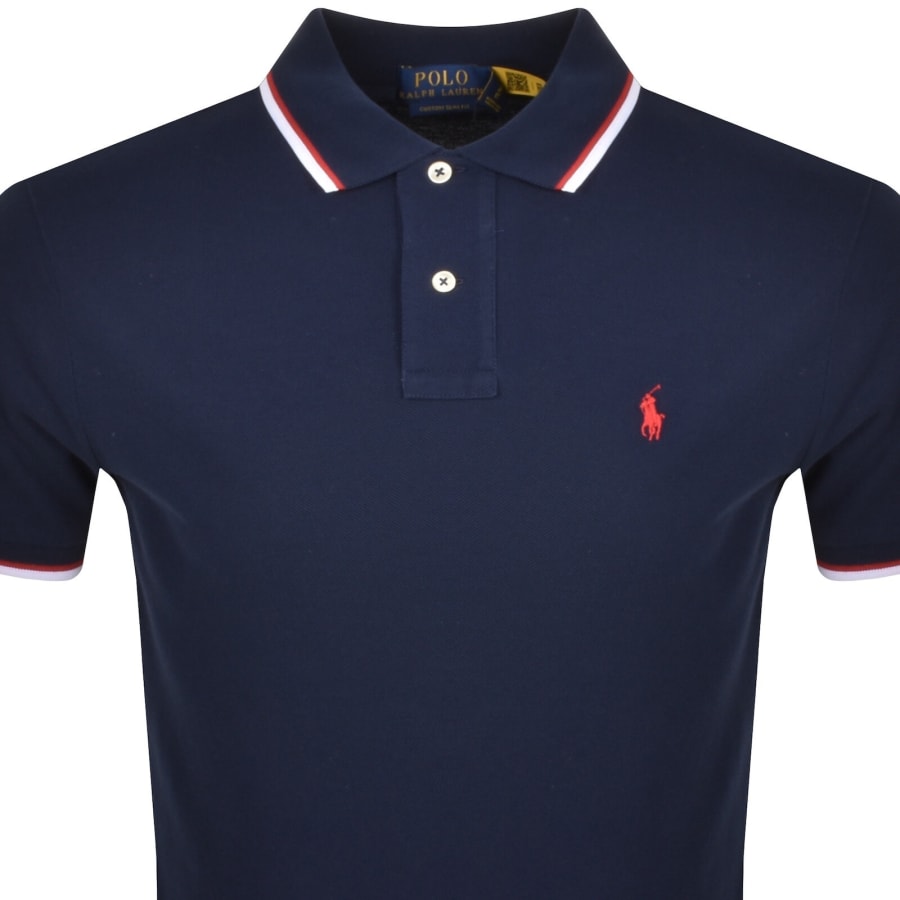 Image number 2 for Ralph Lauren Twin Tipped Polo T Shirt Navy