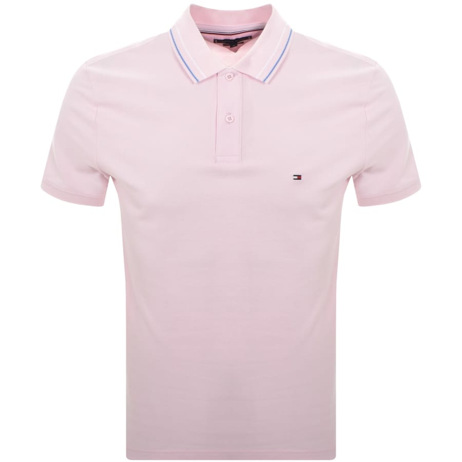 Image number 1 for Tommy Hilfiger Placket Interest Polo Pink