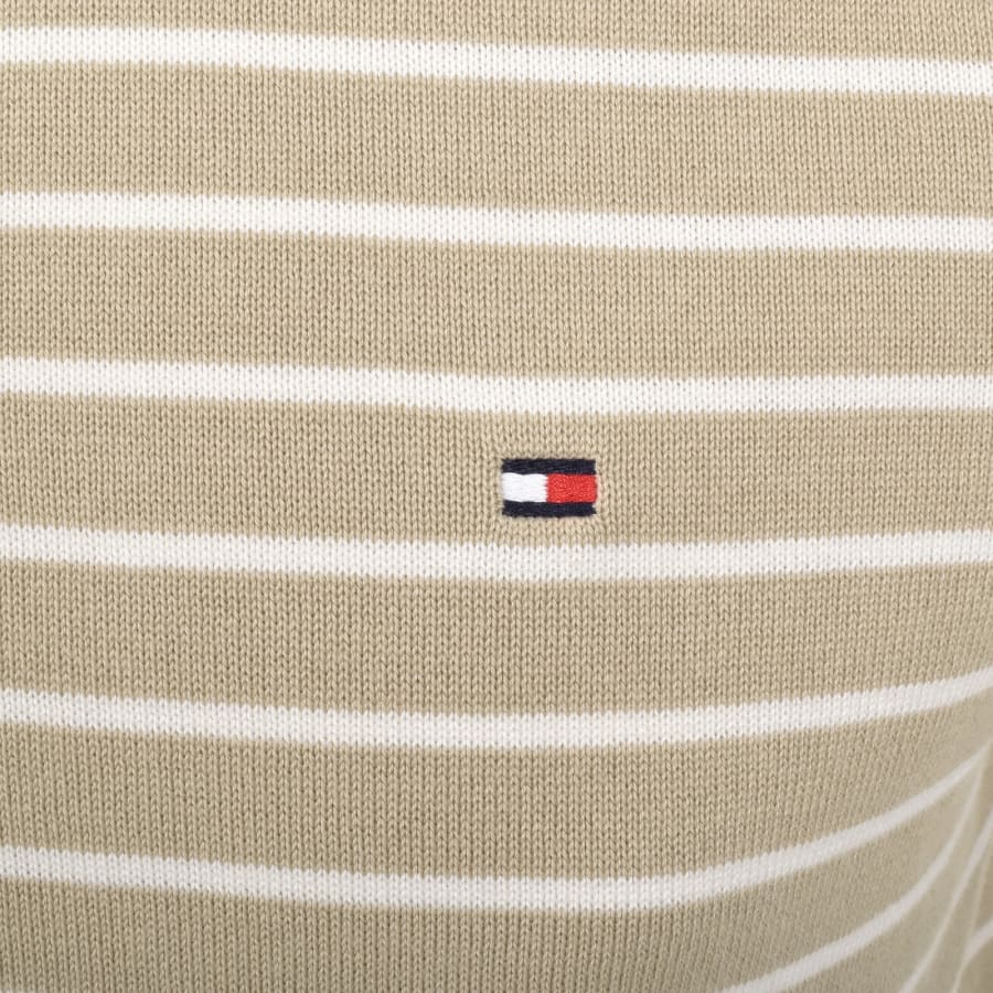 Image number 3 for Tommy Hilfiger Knit Striped Polo T Shirt Beige
