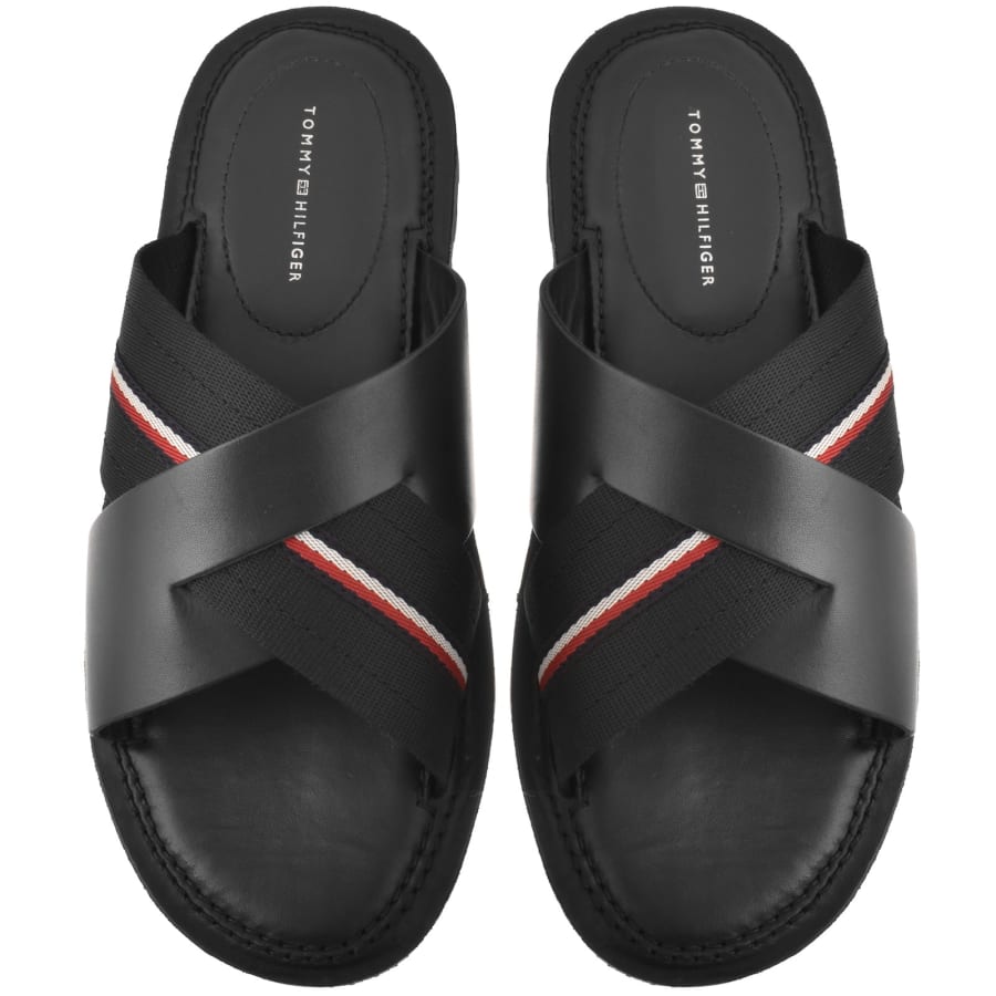 Image number 1 for Tommy Hilfiger Leather Sandals Black