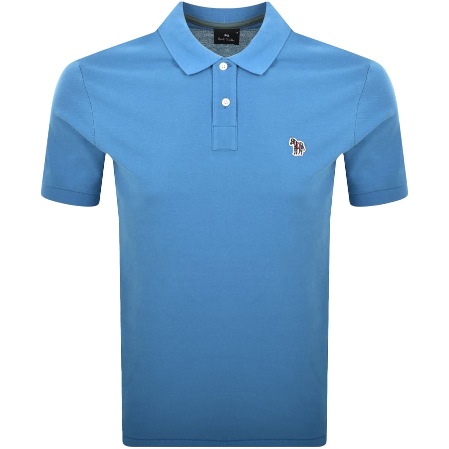 Image number 1 for Paul Smith Logo Badge Polo T Shirt Blue