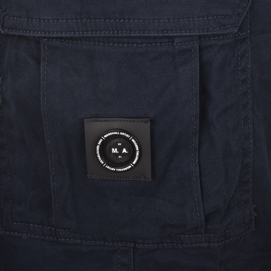 Image number 4 for Marshall Artist Gaberdine Cargo Shorts Navy