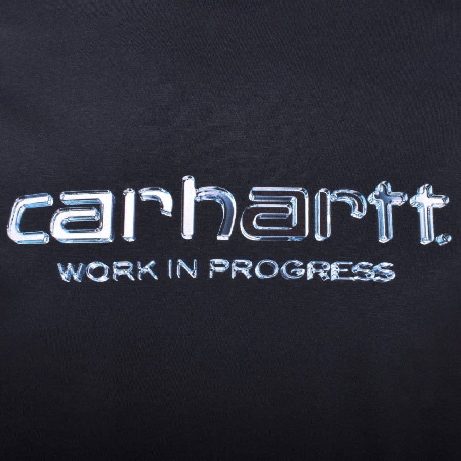 Image number 3 for Carhartt WIP Solar Chrome Script T Shirt Navy