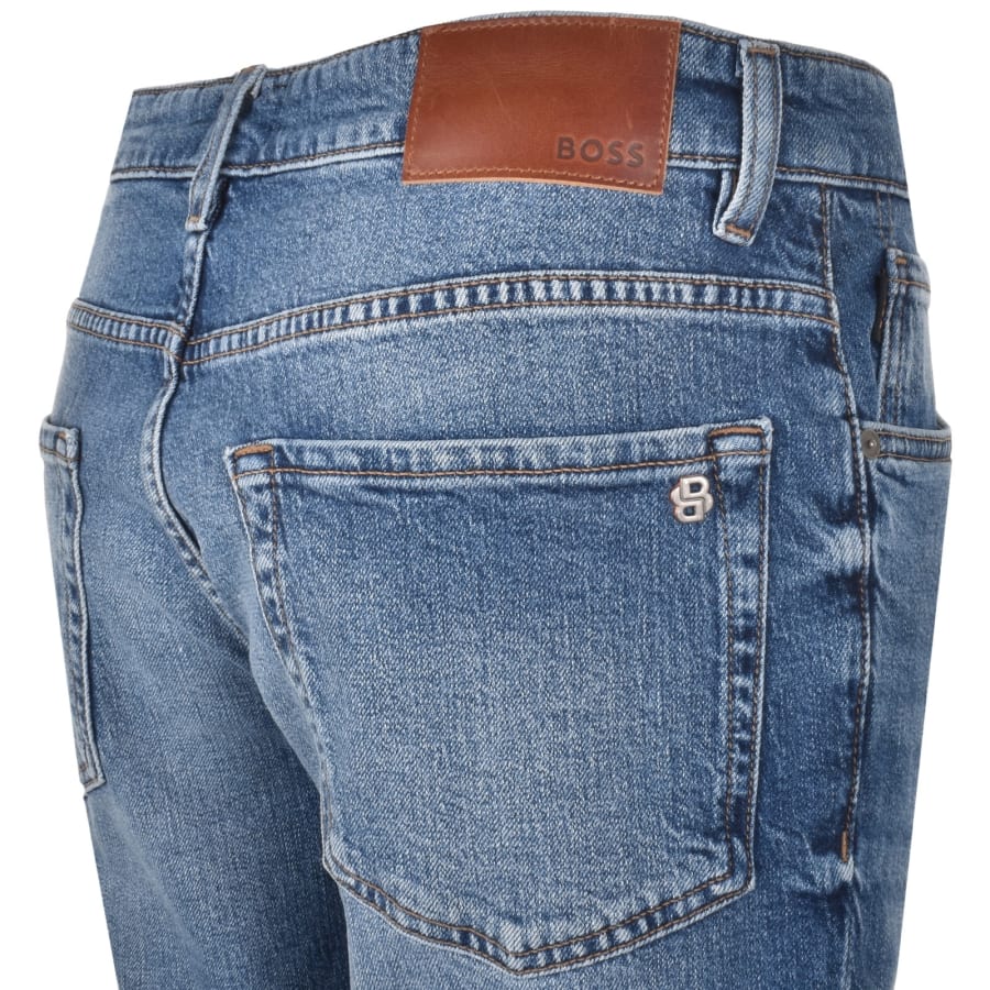 Image number 4 for BOSS Re Maine Regular Fit Denim Shorts Blue