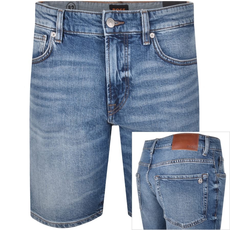 Image number 1 for BOSS Re Maine Regular Fit Denim Shorts Blue