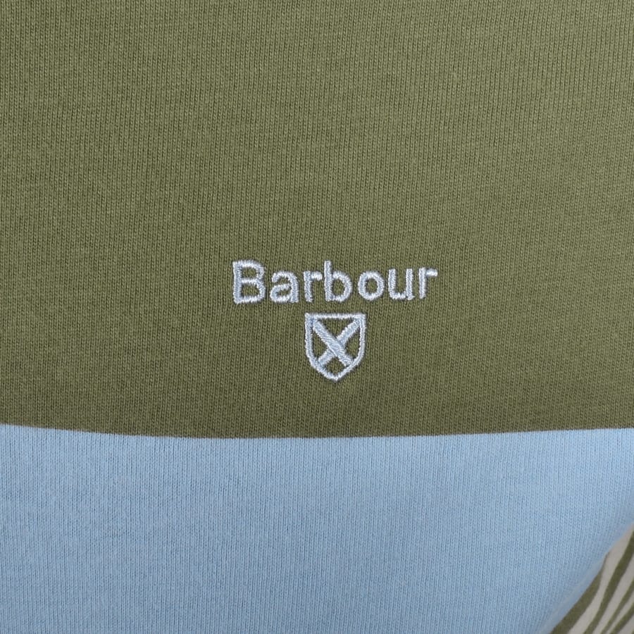 Image number 3 for Barbour Braeside Striped T Shirt Light Moss Green